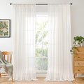 Linen Semi Sheer Curtains 80 Inch Length for Living Room (Linen / 52"W x 80"L (Pack of 2))