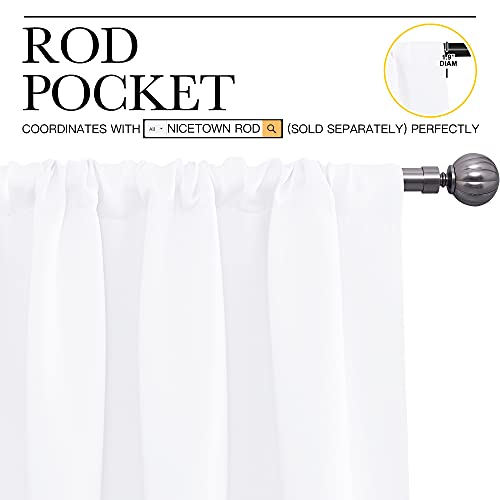White Curtains for Bedroom (Pure White / 34"W x 63"L (Pack of 2))