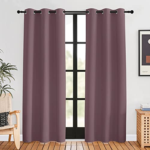 Blackout Curtains for Bedroom (Dry Rose / 42"W x 80"L (Pack of 2))