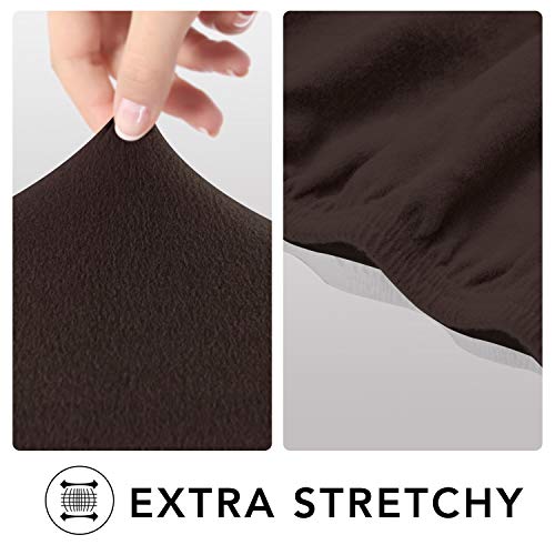 Stretch Loveseat Covers Fleece Couch Covers for Sofa Chocolate (Medium Loveseat / Chocolate)