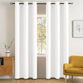 Pure White Blackout Bedroom Curtains 90 Inch Long Light Blocking (Pure White / 42"W x 90"L (Pack of 2))