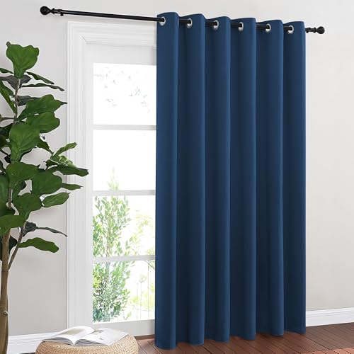 Blackout Sliding Door Curtains 84 Inch Length (Moroccan Blue / 80"W x 84"L (Pack of 1))