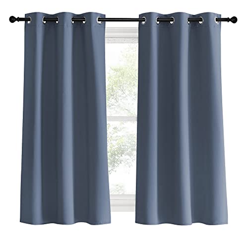Kitchen Curtains Blackout Curtains & Drapes (Stone Blue / 34"W x 60"L (Pack of 2))
