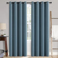 100% Blackout Linen Curtains for Bedroom 52x96 Inches Dusty Blue (Dusty Blue / 52"W x 96"L (Pack of 2))