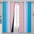 Pink and Blue Ombre Curtains for Bedroom 63 Inch Long (Pink and Blue / 42"W x 63"L (Pack of 2))