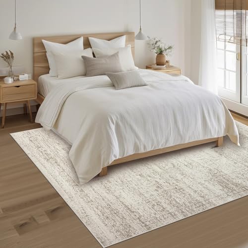 Small Washable Rugs 4x6 Area Rugs for Living Room (4' x 6' (Rectangular) / Beige-ivory-cream-brown-camel)