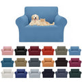2026 New Stretch Chair Sofa Slipcovers Couch Cover for 1 Seater Furniture Protector Sofa Covers with Elastic Bottom Jacquard Fabric Small Checks for Pets (Riverside / Chair)
