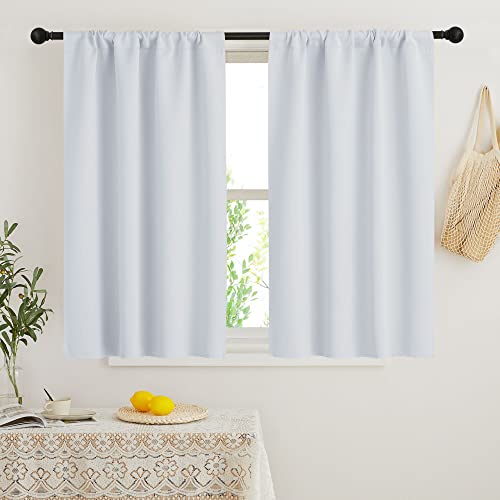 Short Curtains for Bedroom (Greyish White / 42"W x 48"L (Pack of 2))