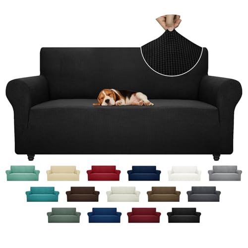 Super Stretch Couch Cover (Black / Large (72"-92"))
