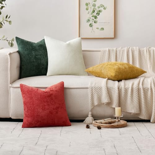 Decorative Couch Throw Pillow Covers 20x20 in Pure White 2 Pack (20" x 20" (Pack of 2) / Pure White)