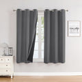 100% Blackout Curtains for Bedroom 63 Inches Long 2 Panels Set (38"W x 63"L (Pack of 2) / Grey)