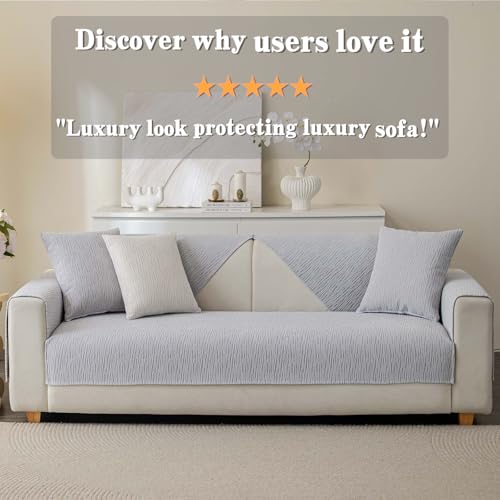 Soft Waterproof Chenille Cover Washable (1pc/36"x36"-Arm/Backrest Cover / Grey)
