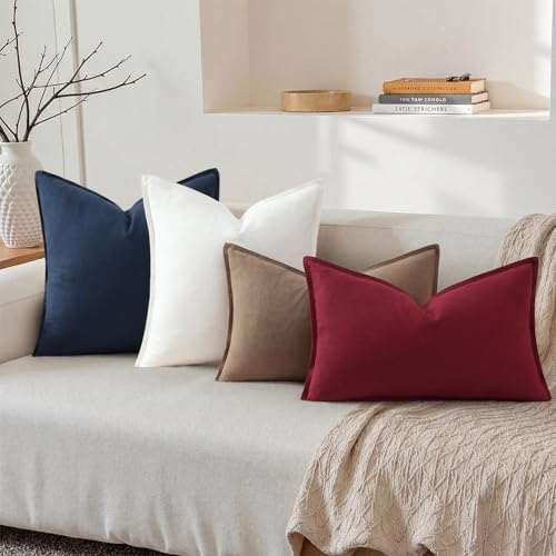 Fall Light Brown Linen Throw Pillow Covers 12x20 Set of 2 (Light Brown / 20" x 12" (Pack of 2))