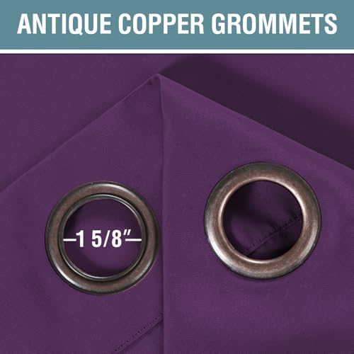 Blackout Curtains 63 Inch Length Purple Drapes Curtains Elegant for Living Room (52"W x 63"L (Pack of 1) / Plum Purple)