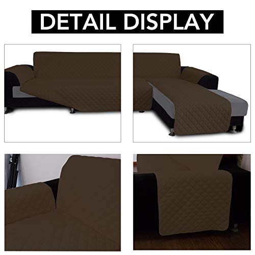 Reversible L Shape Sectional Couch Cover (X-Large / Coffee/Coffee)