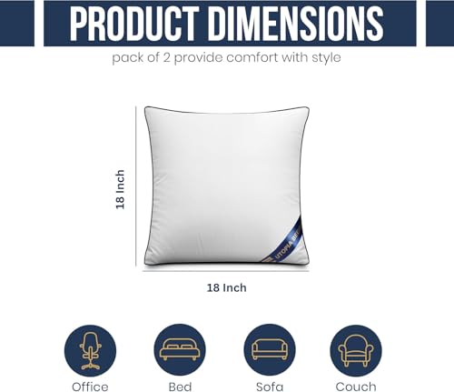 Premium Piping Throw Pillows 18x18 (18x18 Inch)