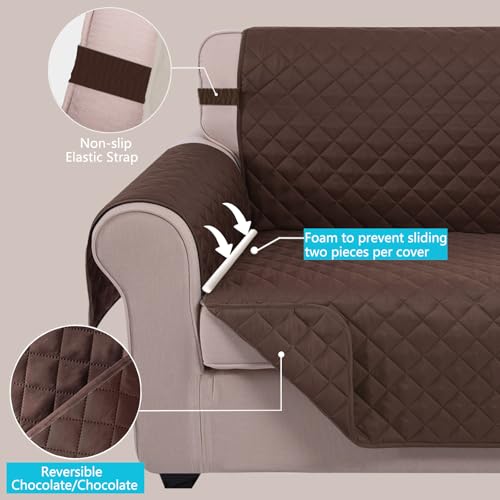 Reversible Recliner Chair Covers (Chocolate/Chocolate / 23''armchair)