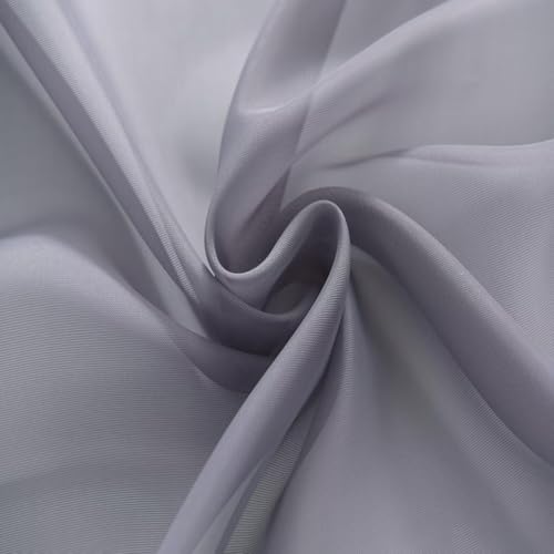 Basic Rod Pocket Sheer Voile Window Curtain Panels Grey 1 Pair 2 Panels 52 Width 36 Inch Long for Kitchen Bedroom Children Living Room Yard（Grey (Grey / 52"W x 36"L (Pack of 2))