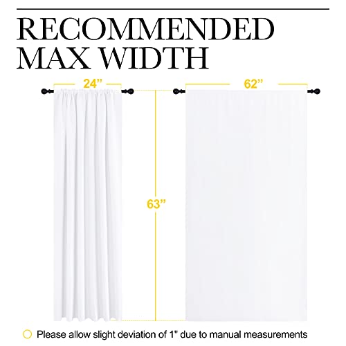 White Curtains (Pure White / 62"W x 63"L (Pack of 2))