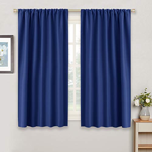 Blackout Curtains for Bedroom Living Room Nursery 63 inches Long (Marine Blue / 42"W x 63"L (Pack of 2))