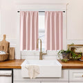 100% Blackout Short Curtains for Small Window (100% Blackout - Baby Pink / 34"W x 45"L (Pack of 2))