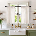 36 Inch Length Oatmeal Linen Curtains for Kitchen Window (Oatmeal / 30"W x 36"L (Pack of 2))