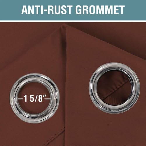 Blackout Curtain for Living Room Thermal Insulated Window Treatment Curtain 54 inch Length Energy Saving Solid Grommet Top Blackout Drape (52"W x 54"L (Pack of 1) / Rust)