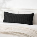 Lumbar Corduroy Throw Pillow Cover for Bed 14x36 Black Pack of 1 (Black / 36" x 14" (Pack of 1))