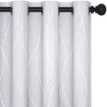 Living Room Curtains 45 Inches Long (Greyish White/Wave Dots / 52"W x 45"L (Pack of 2))