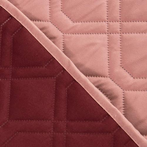 Waterproof Dog Bed Blankets Cover for Bed Couch Sofa Reversible (30x70 Inch (Pack of 1) / Pink+burgundy)