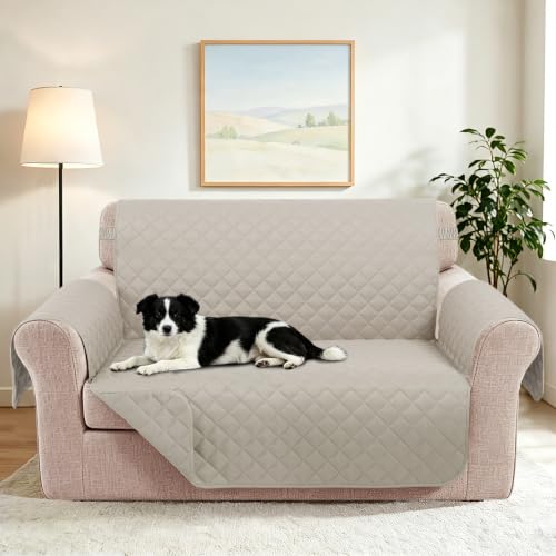 Loveseat Couch Cover for Dogs (Beige/Beige / Loveseat - Small (45"))