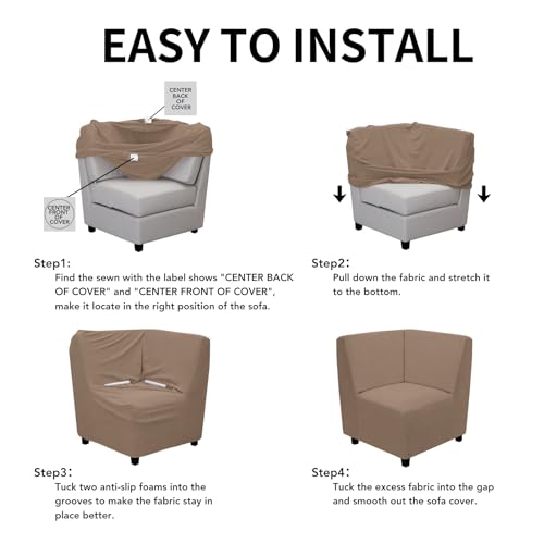 Stretch Soft Sectional Corner Sofa Couch Slipcover Camel (Medium Sectional Corner / Camel)