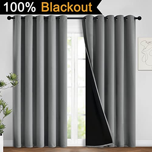 100% Blackout Lined Panels (62"W x 84"L (Pack of 2) / Grey)