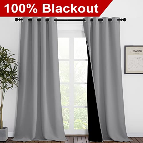 Total Shade Curtains and Draperies (Silver Grey / 46"W x 90"L (Pack of 2))