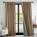 Burlap Linen Textured 100% Blackout Curtains 108 Inches for Loft (Burlap / 52"W x 108"L (Pack of 2))