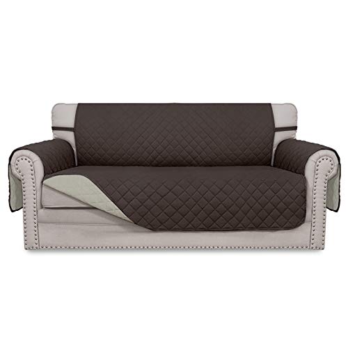 Reversible Couch Cover (Chocolate/Beige / Medium-XL Loveseat)