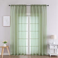 Sage Green Sheer Curtains 90 Inches Long 2 Panels (Sage Green / 59"W x 90"L (Pack of 2))