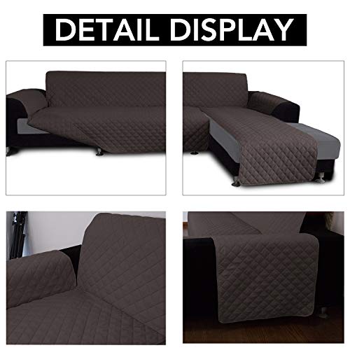 Reversible L Shape Sectional Couch Cover (Small / Chocolate/Chocolate)