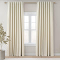 78 Inch Long Curtains for Sliding Door Closet Doors 100% Blackout Curtains for Living Room Bedroom Back Tab Pleated Heat Blocking Insulated Drapes Heat Cream White (Cream / 52"W x 78"L (Pack of 2))