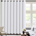 White Curtains for Sliding Glass Door Room Divider Curtains Noise Reduce Barrier Privacy Curtain Panel Portable Window Screen Sliding Partition (120"W x 96"L (Pack of 1) / Pure White)