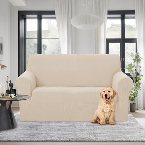 Loveseat Cover Stretch Couch Cover Sofa Slipcover (Beige / Loveseat)