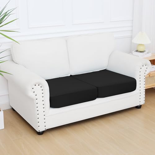 Couch Cushion Covers (Black / Seat 2 Pack)