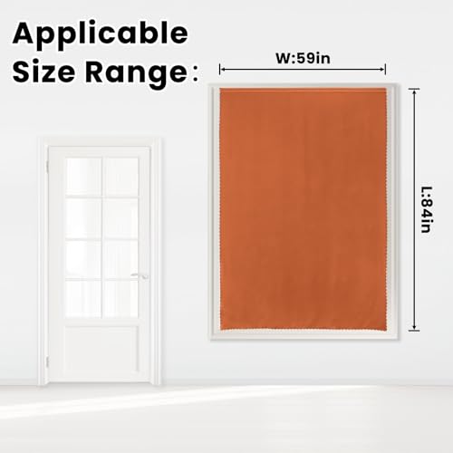 Self Adhesive Curtains Portable Blackout Curtain Simple and Easy to Install Bedroom Window Thermal Lnsulated Kitchen Room Darkening Black Small Drapes (59"W x 84"L (Pack of 1) / Orange)