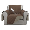 Double Protection 100% Waterproof Chair Sofa Covers for Living Room (Brown/Beige / Chair Small)