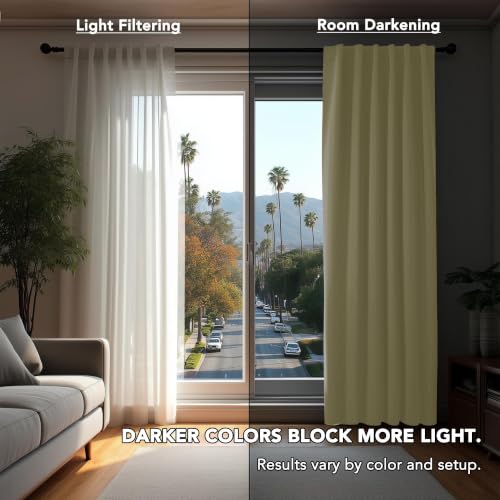 Blackout Curtains for Bedroom (Beige / 52"W x 84"L (Pack of 2))