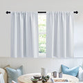 Short Privacy Curtains 30 inch Long for Bathroom Window (Greyish White / 42"W x 30"L (Pack of 2))