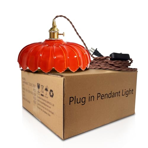 Plug in Pendant Light (Orange Plug)