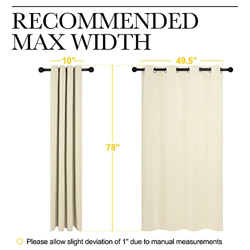 Beige Room Darkening Curtains 78" Long for Boho Farmhouse Home Decoration (Beige / 55"W x 78"L (Pack of 2))