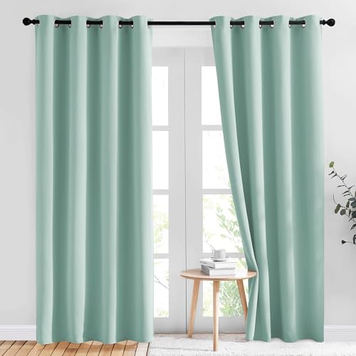 Seafoam Green Curtains 2 Panels 84 inches Long (Seafoam Green / 52"W x 84"L (Pack of 2))