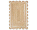 Scallop Pattern Jute Bohemian Area Rug (10'x13' (Rectangular) / Off White)